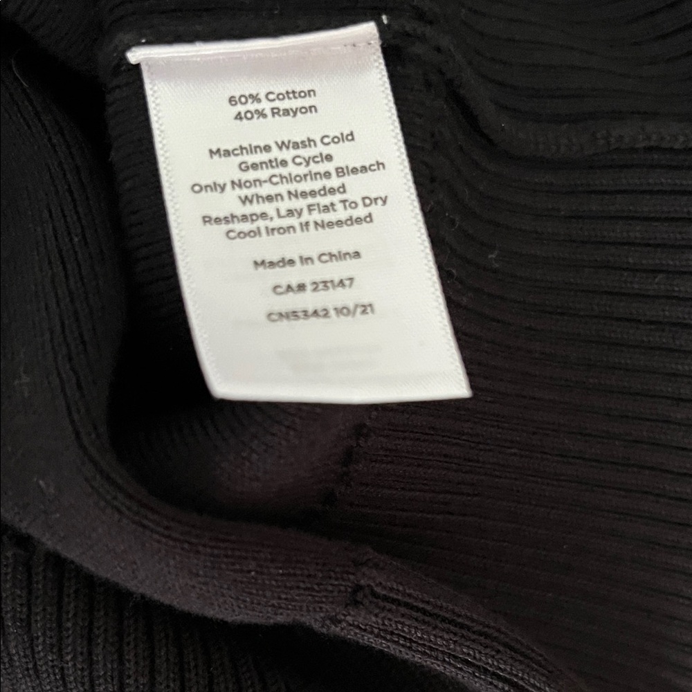 Talbots Black Crew Neck Sweater with Button Details - Picture 3 of 4